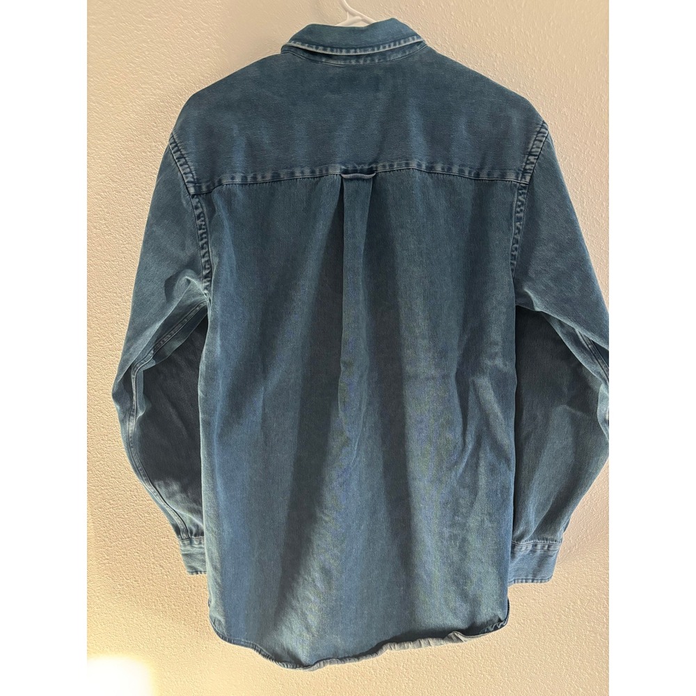 Classic Men's Denim Button-Down Shirt - Blue - Picture 2 of 3